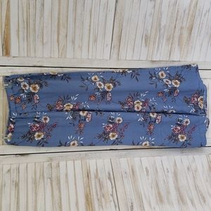 Floral Wide Leg Blue Pants